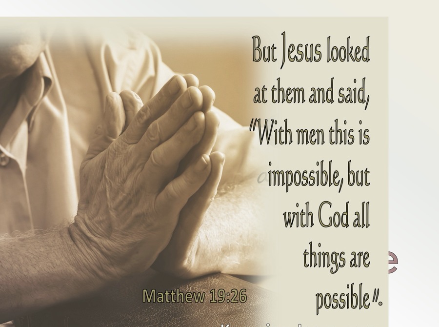 Matthew 19:26 All Things Are Possible With God (beige)